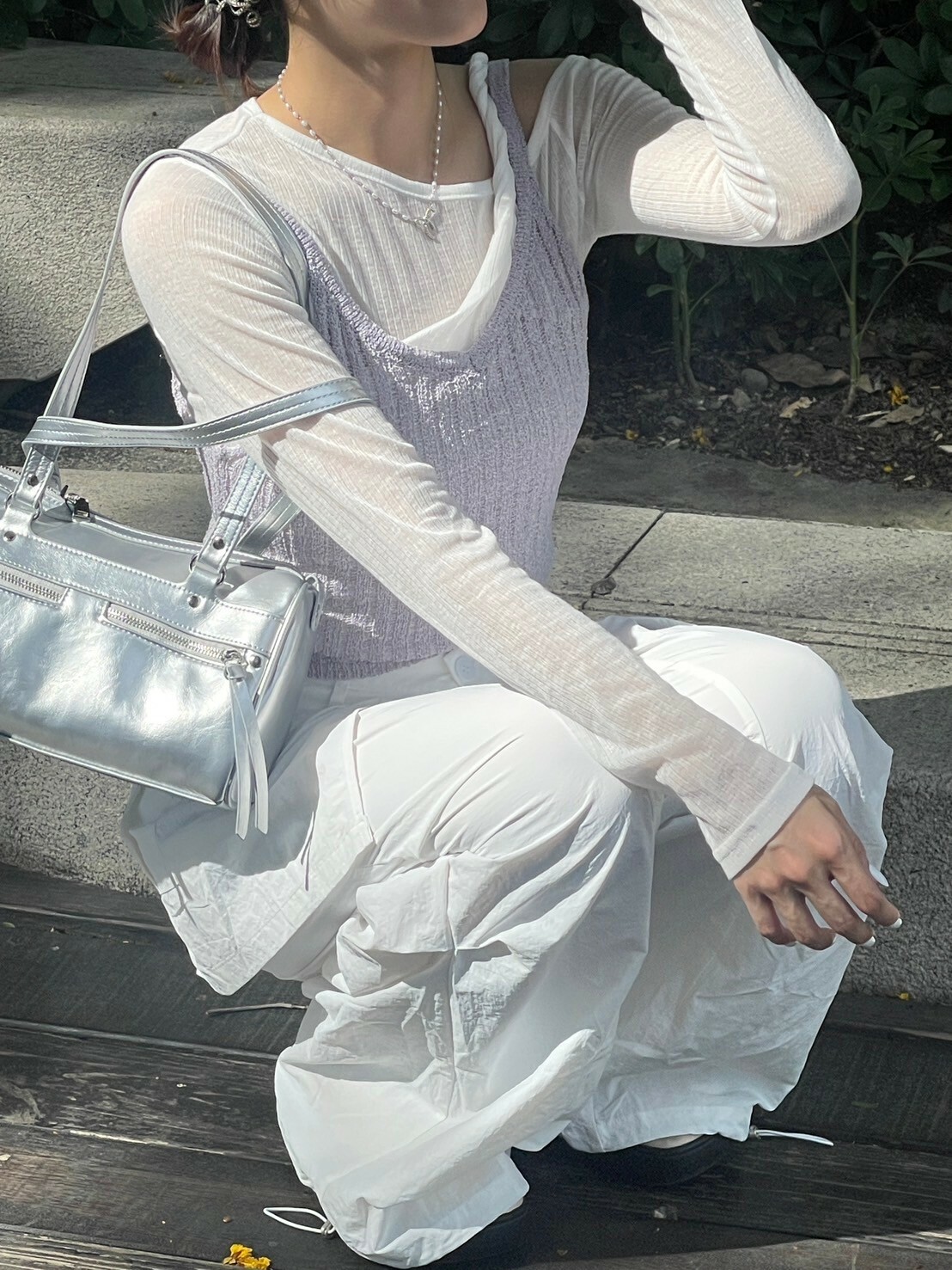 【Discount】微透V領針織背心