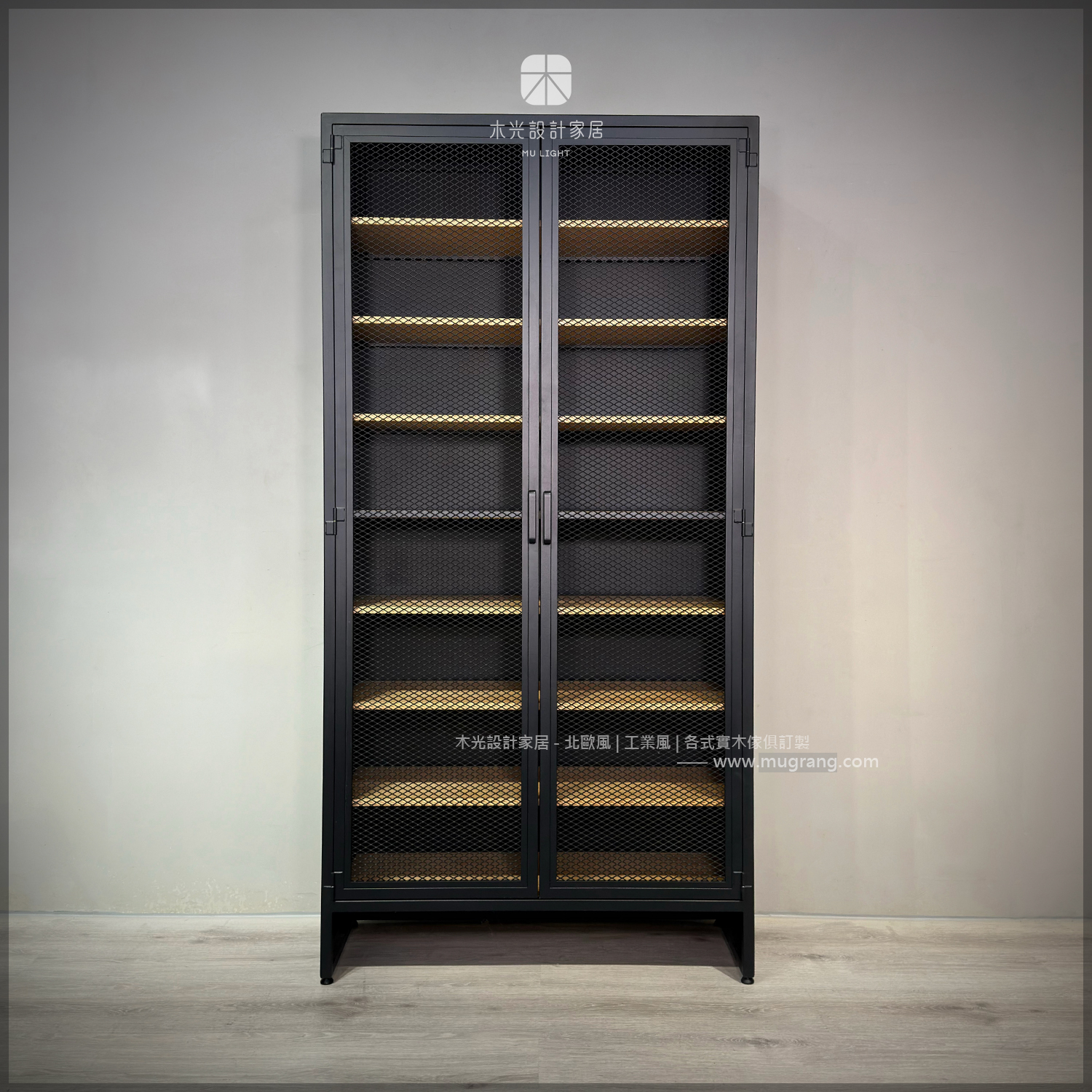 台灣製- LOFT雙門實木鐵網鞋櫃|可訂製