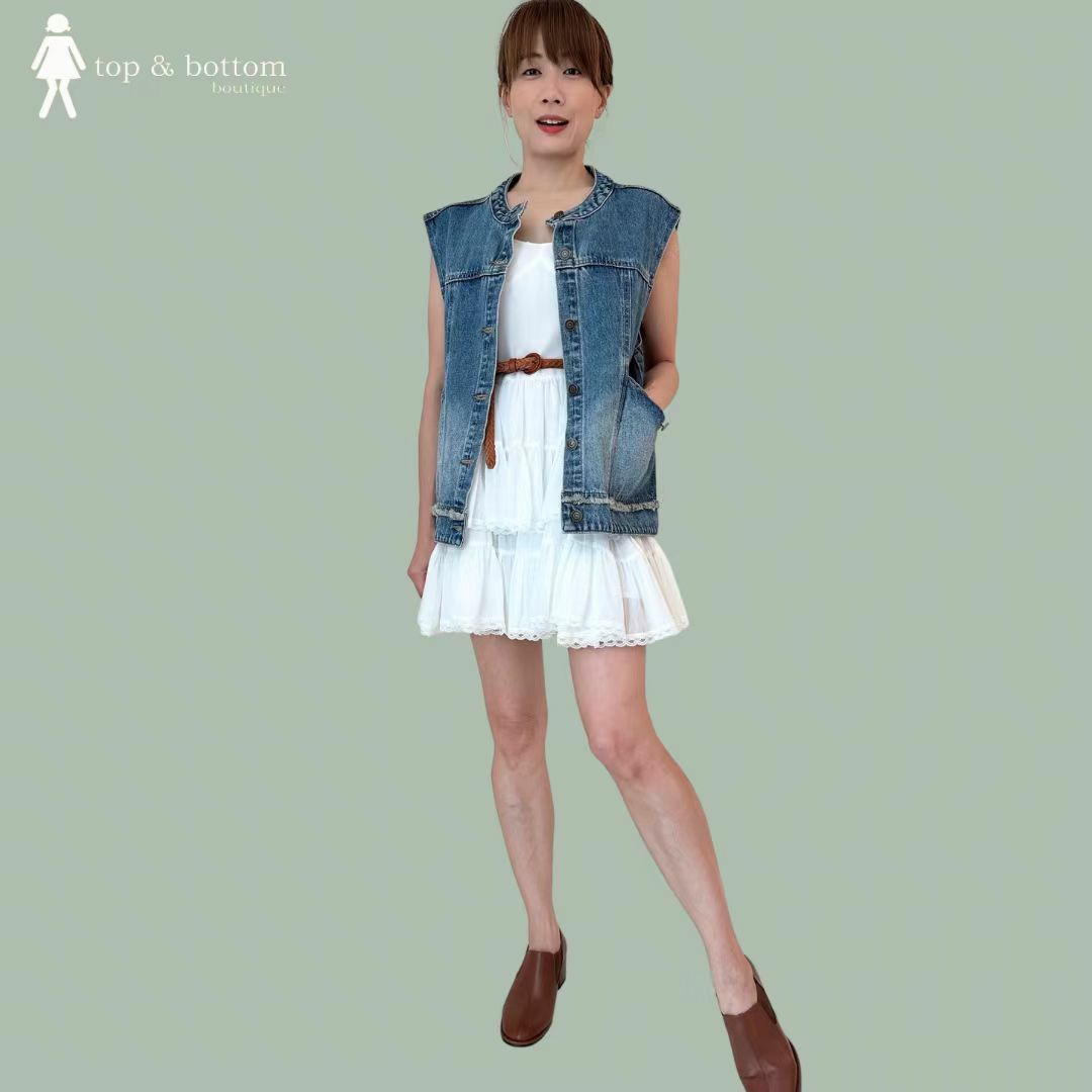 STRAP CHIFFON TIERED SHORT DRESS