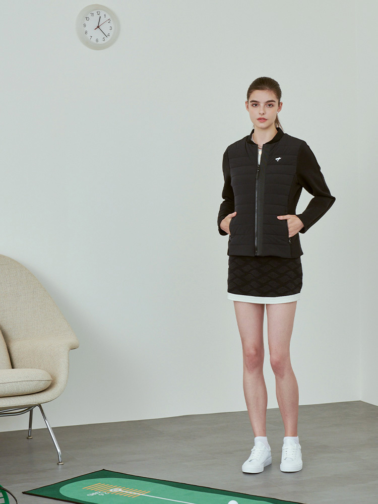 短版越嶺鋪棉外套-墨黑