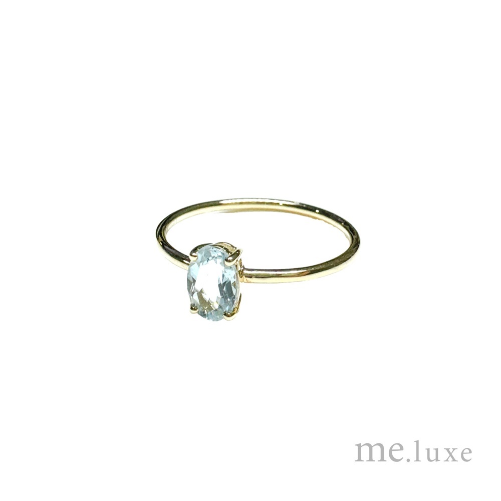 【me.luxe】K18橢圓海藍寶戒