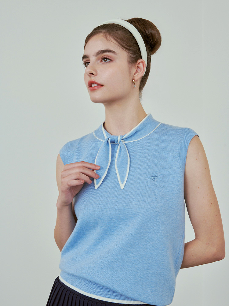 南法打結背心-繡球藍