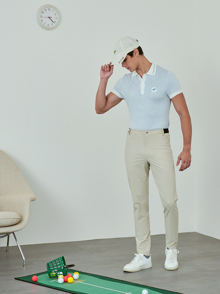 法式俱樂部針織男衫-繡球淺藍