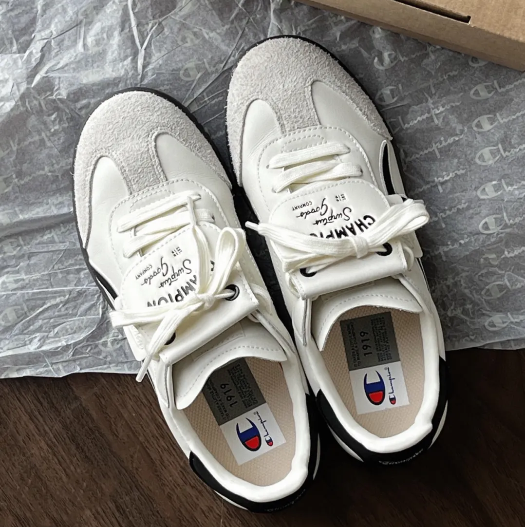 CHAMPION CHAMP T-TRAINER 大鞋舌 可拆卸 德訓鞋 焦糖底 黑白 大LOGO 男鞋 / 預購