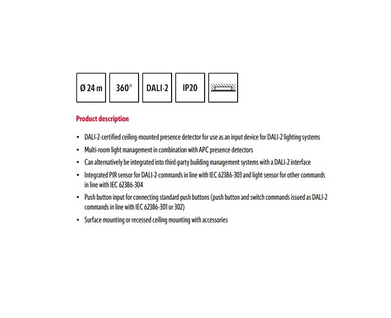 ESYLUX EP10428814 PD-C 360/24 BMS FM DALI-2 BMS 存在偵測器