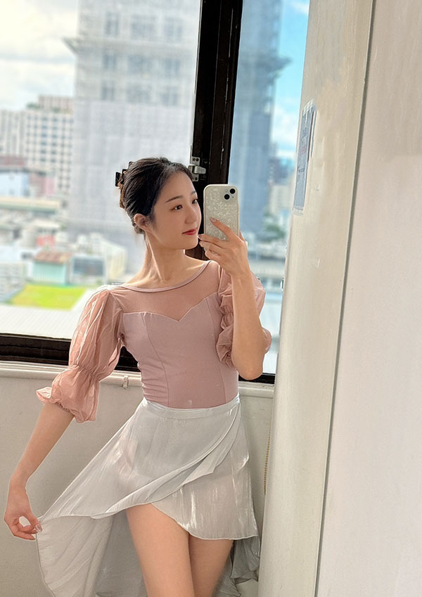 韓國 Messiah【MES-Elsa 短袖網紗舞衣】可放胸墊