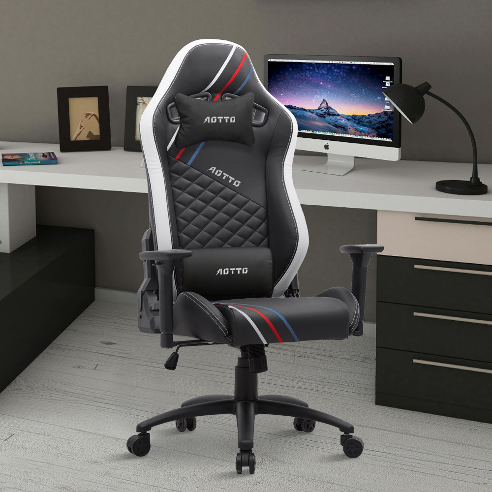 【AOTTO】訂製款-透氣皮革工學賽車電競椅(KOC-503)