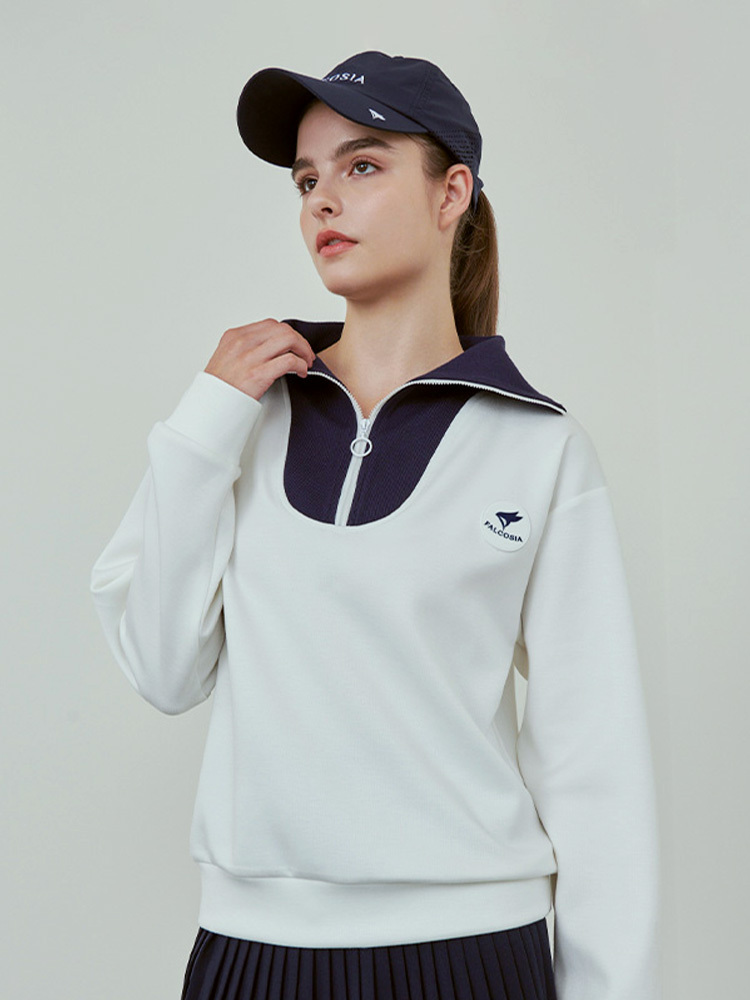 羅紋大翻領衛衣-墨水藍