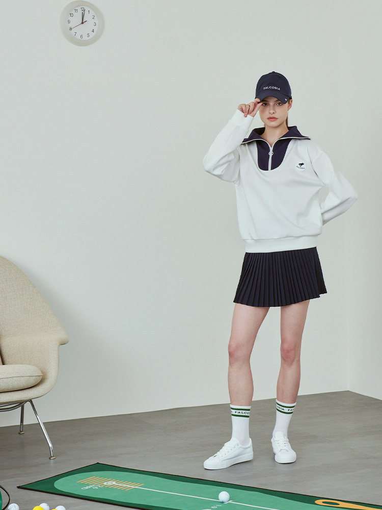 羅紋大翻領衛衣-墨水藍