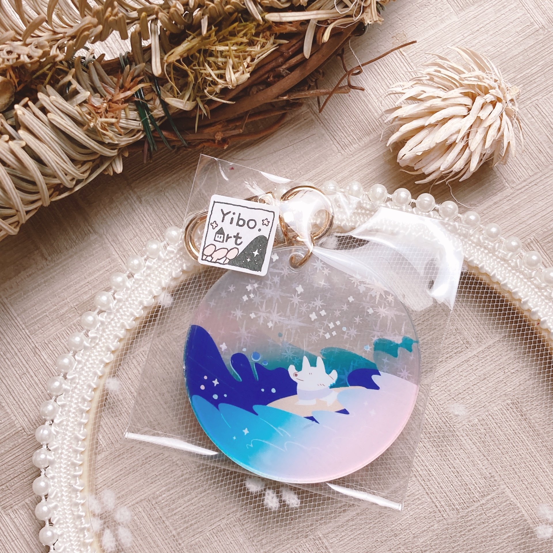 Yibo｜衝浪狐狸 壓克力吊飾