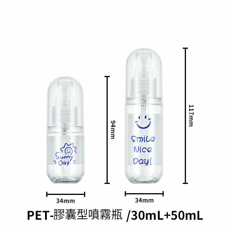 Popular travel refill bottle (30+50mL/spray bottle)