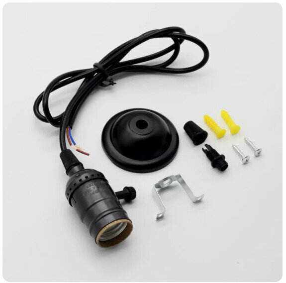 Popular lamp holder [E27 pearl black chandelier headband switch-1.2 meters]