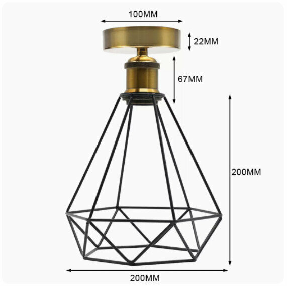 Popular lamp holder [yellow bronze + diamond cover]