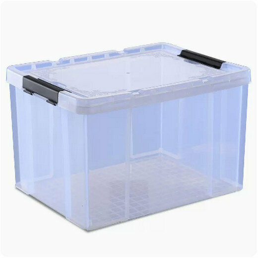 Popular covered book box storage box (80L [Length 51 Width 40 Height 34cm] Transparent White)