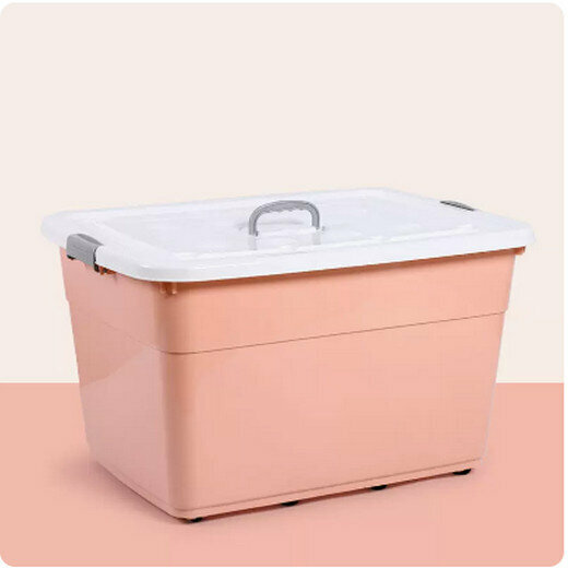 Hot-recommended thickened plastic storage box (320#+320#+320#[3-piece set] coral pink)