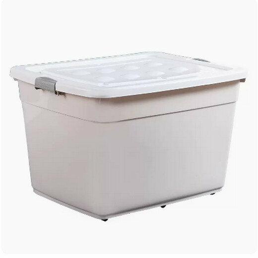 Hot push thickening storage box (180L [Length 70 Width 50 Height 44] Ivory White)