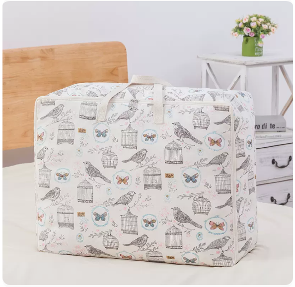 New Oxford cloth storage bag (bird butterfly (cotton and linen)) (large thickened 60*40*24cm)