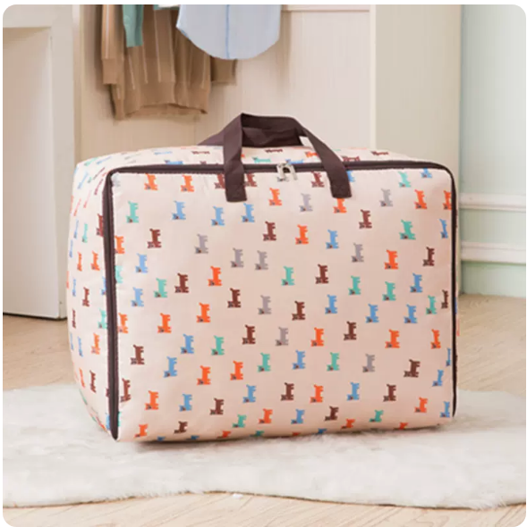 New Oxford cloth storage bag (beige puppy) (large thickened 60*40*24cm)