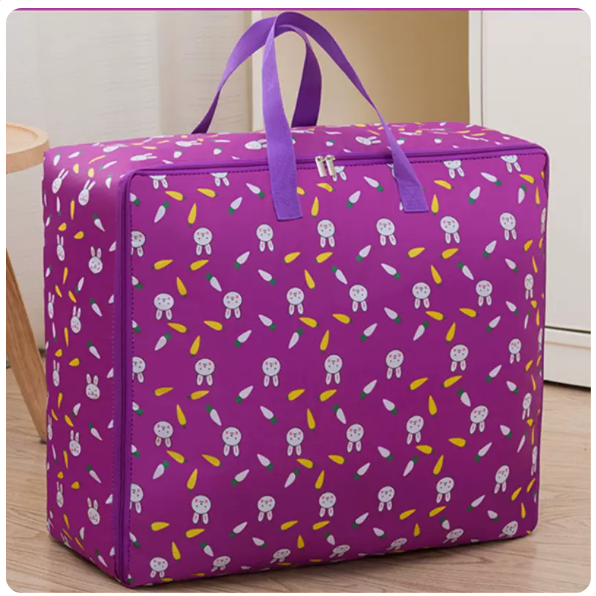 New Oxford cloth storage bag (purple rabbit) (extra large thickened 60*50*25cm)