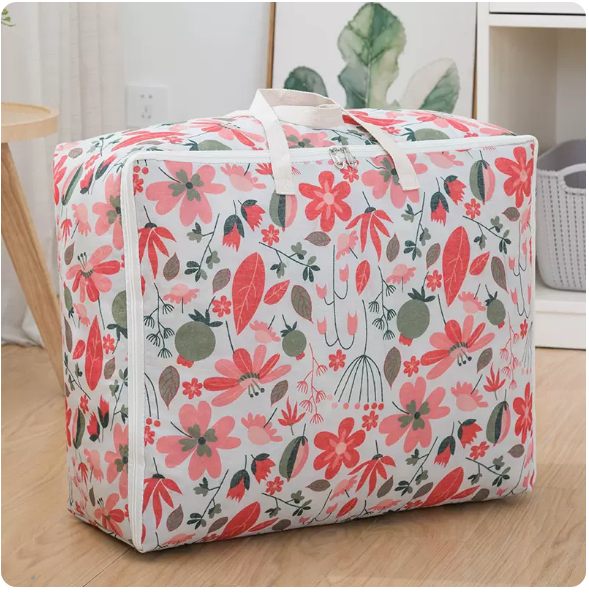 New Oxford cloth storage bag (flowers bloom in midsummer (cotton and linen)) (extra large thickened 60*50*25cm)