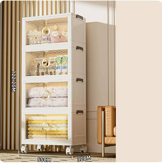 新款塑膠收納盒【四層-55cm面寬】 