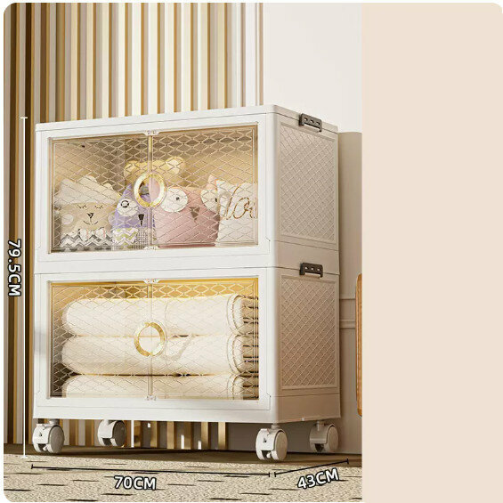 新款塑膠收納盒【二層-70cm面寬】 