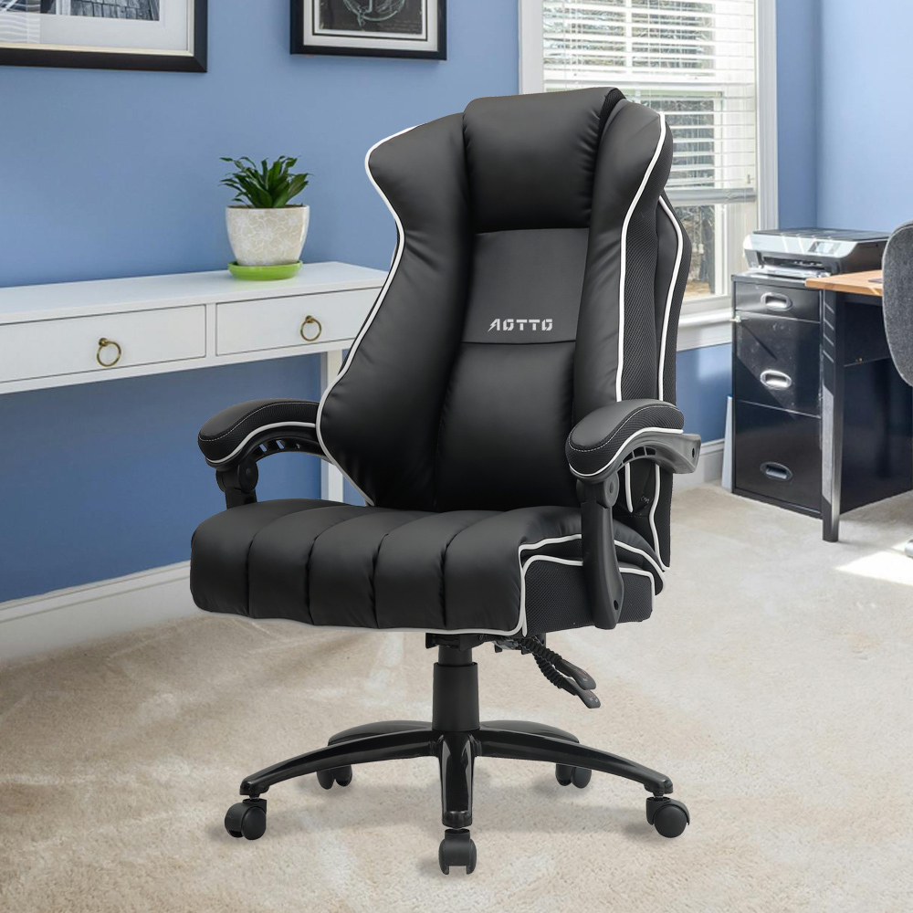 【AOTTO】職人品味寬大透氣皮革老闆椅 辦公椅(KOC-502)