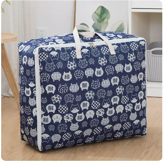 New fabric storage bag (navy kitten) (extra large (70*50*30) cm)