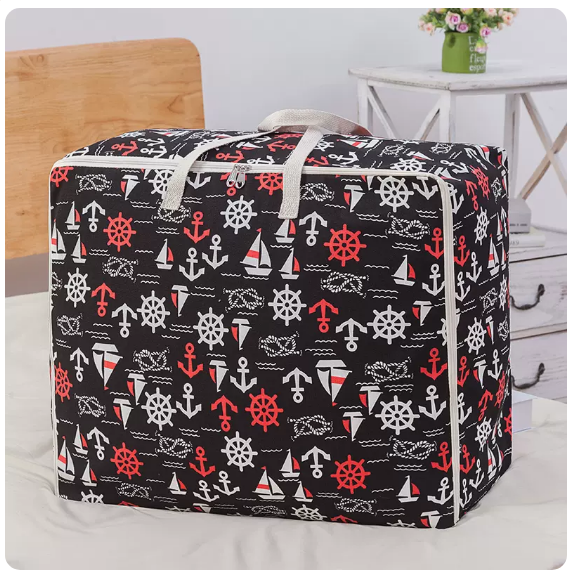 New fabric storage bag (black sailboat) (extra large (60*50*24) cm)