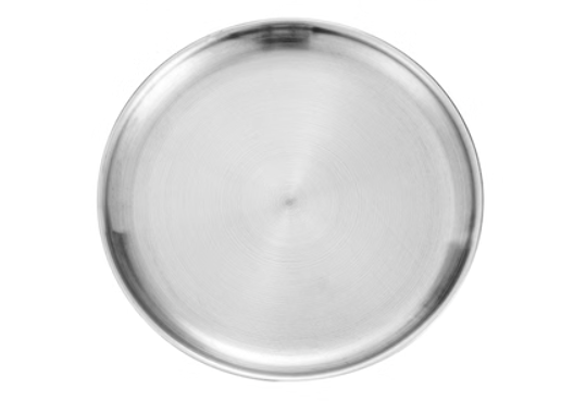 New 1-pack stainless steel barbecue plate (201 brushed matte silver) (Specification: 14-30CM) (please contact customer service to confirm the delivery size after placing the order)