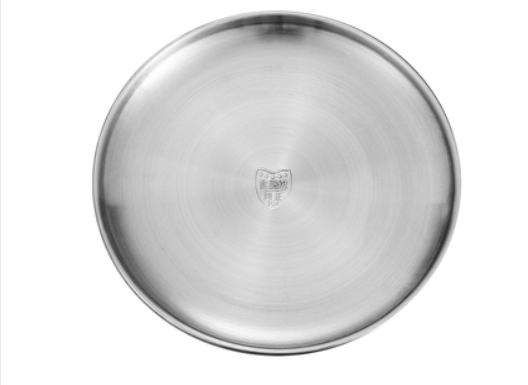 New 1-pack stainless steel barbecue plate (304 brushed matte silver) (Specification: 14-30CM) (please contact customer service to confirm the delivery size after placing the order)