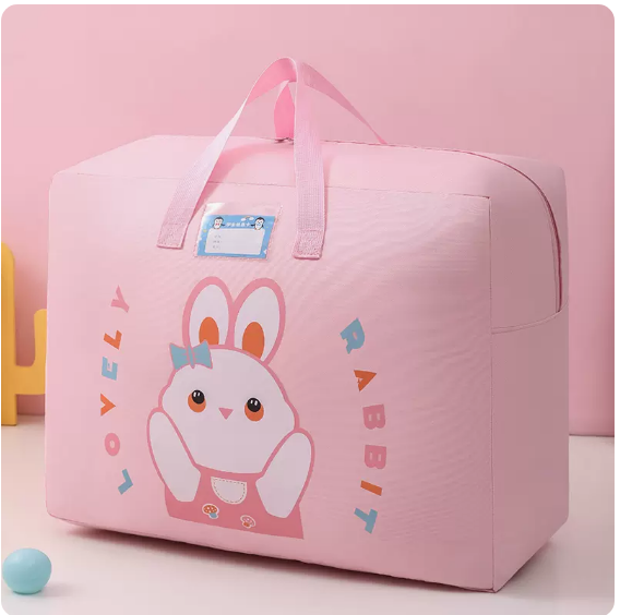 New clothing and bedding storage bag (pink rabbit (odorless and wear-resistant)) (large size: 58*28*48cm)
