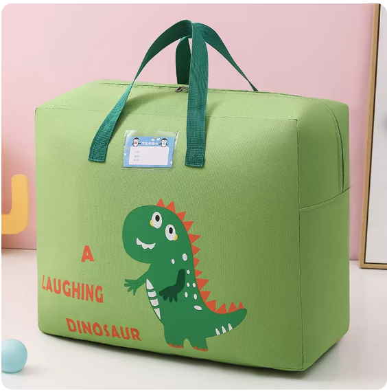 New clothing and bedding storage bag (green dinosaur (odorless and wear-resistant)) (extra large size: 70*28*48cm)