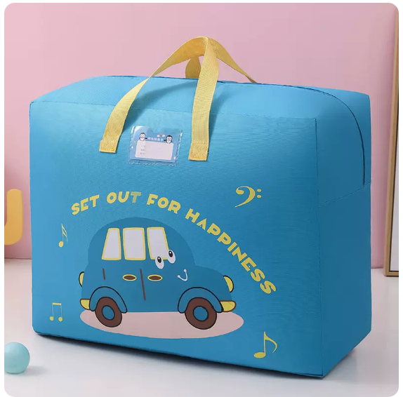 Hot push clothing and bedding storage bag (blue car (odorless and wear-resistant)) (small size: 45*18*39cm)