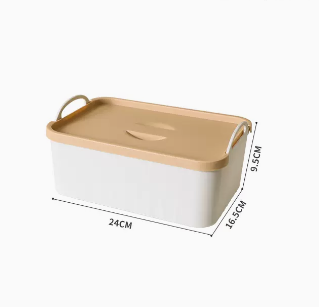 Popular portable plastic storage box with lid (small white size) (size: 24*16.5*9.5CM)