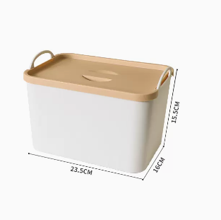 Popular portable plastic storage box with lid (medium white) (size: 23.5*16*15.5CM)