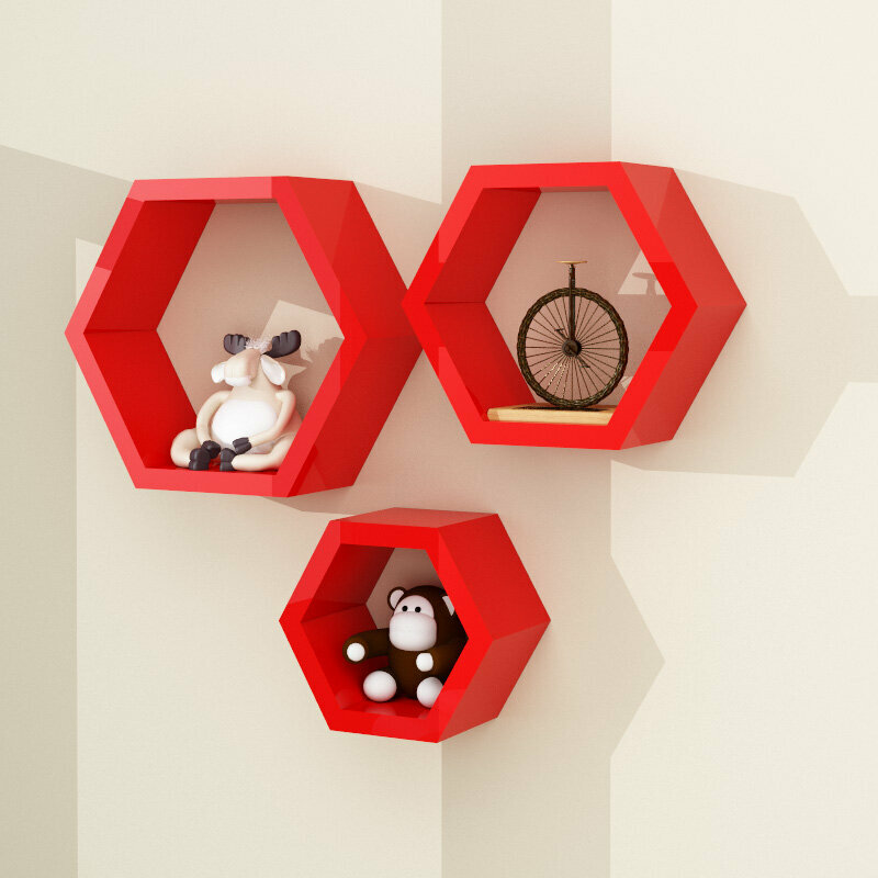 Hot push wall shelf (red)