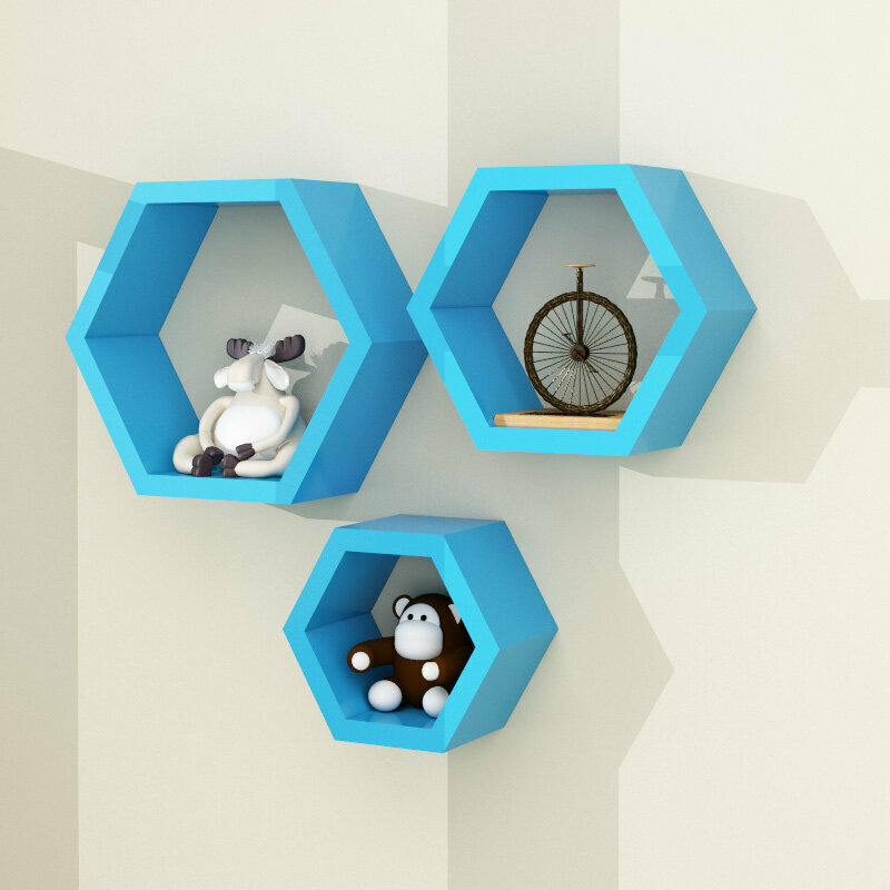 Hot push wall shelf (blue)