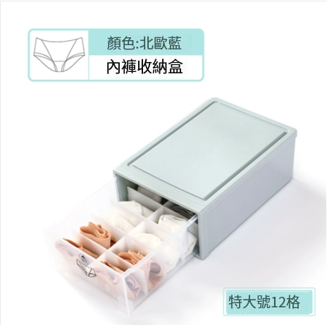Popular plastic storage box (extra large Nordic blue [12 grids])