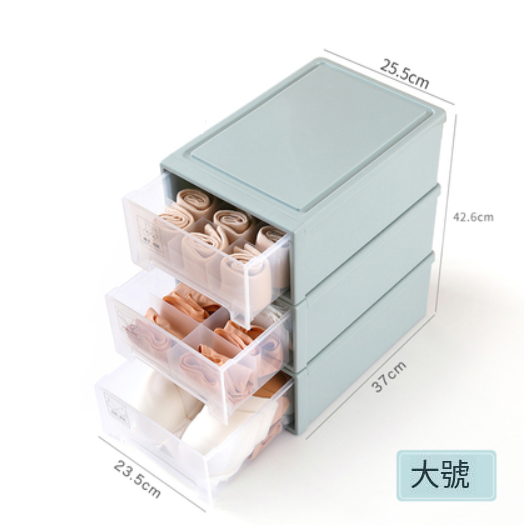 Popular plastic storage box (large size [Nordic blue 3-piece set])