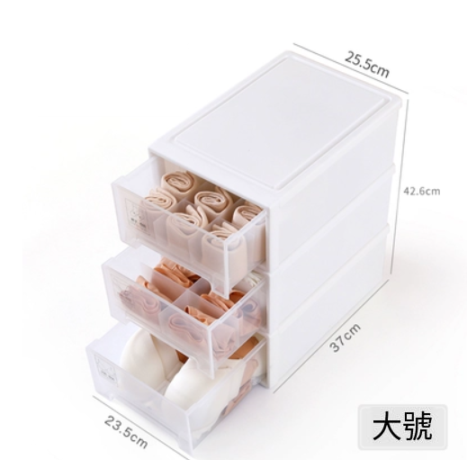 Popular plastic storage box (large size [white 3-piece set])