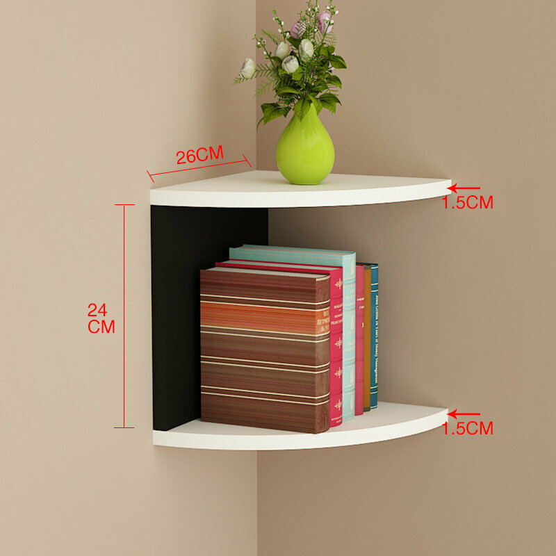 Popular wall storage rack (2 layers black and white)