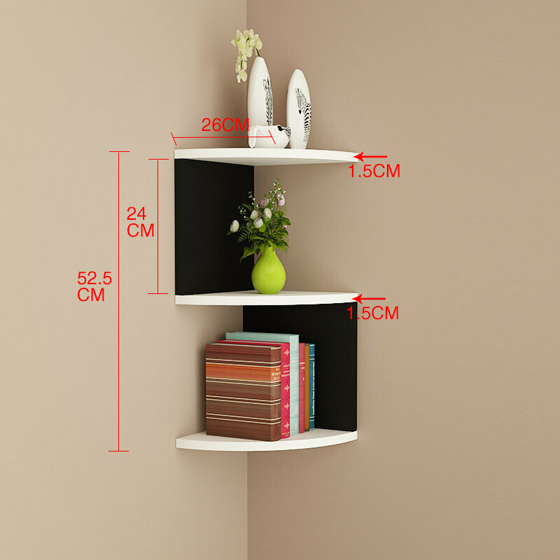 Popular wall storage rack (3 layers black and white)
