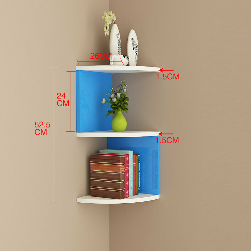 Popular wall storage rack (3 layers blue and white)