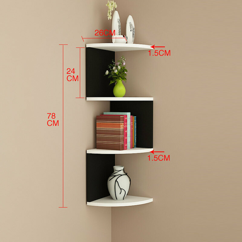 New wall storage rack (4 layers black and white)