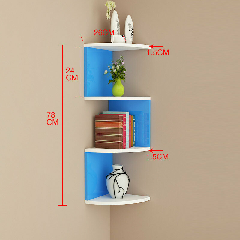 New wall storage rack (4 layers blue and white)