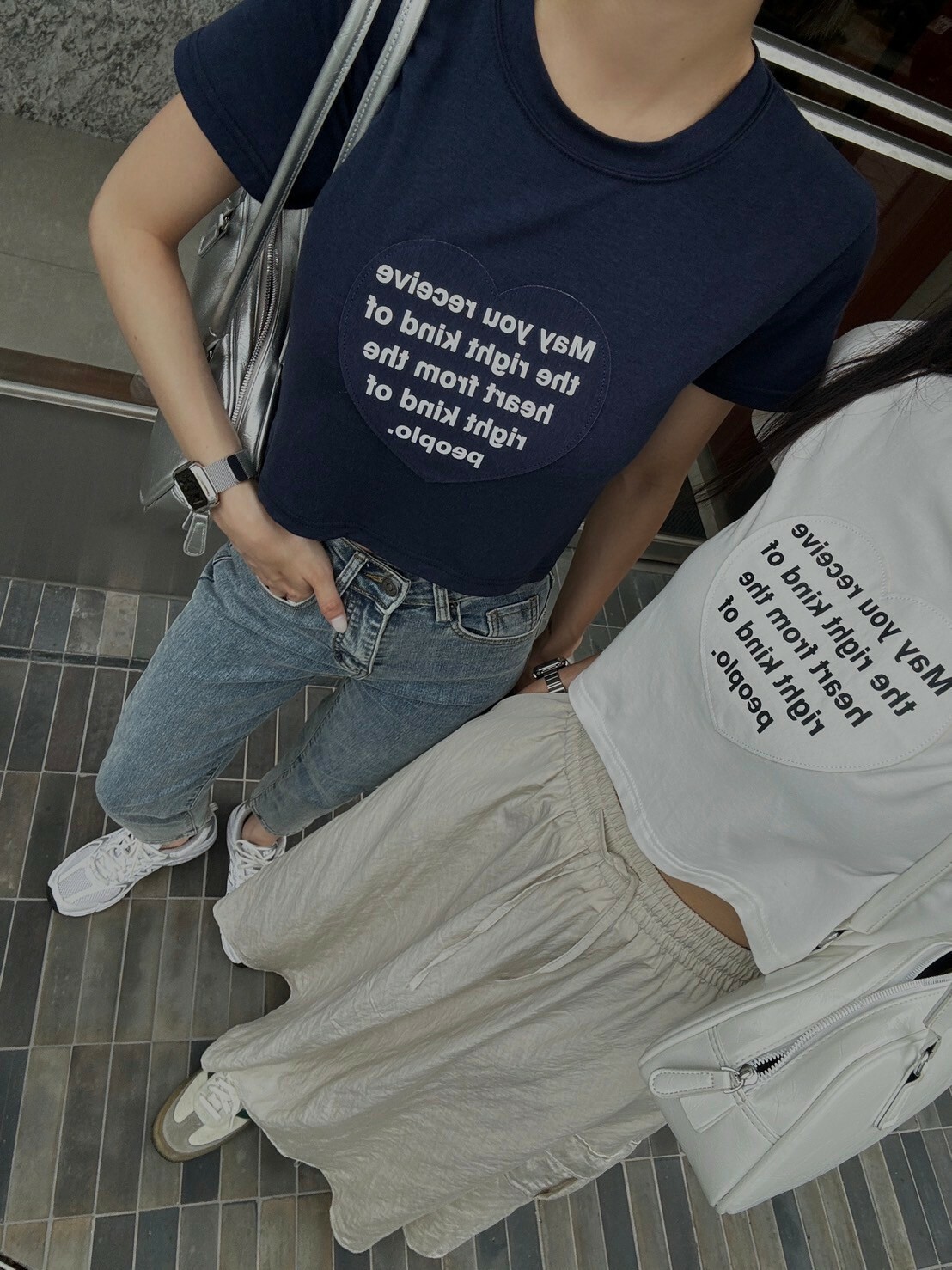 彈性愛心字母短TEE