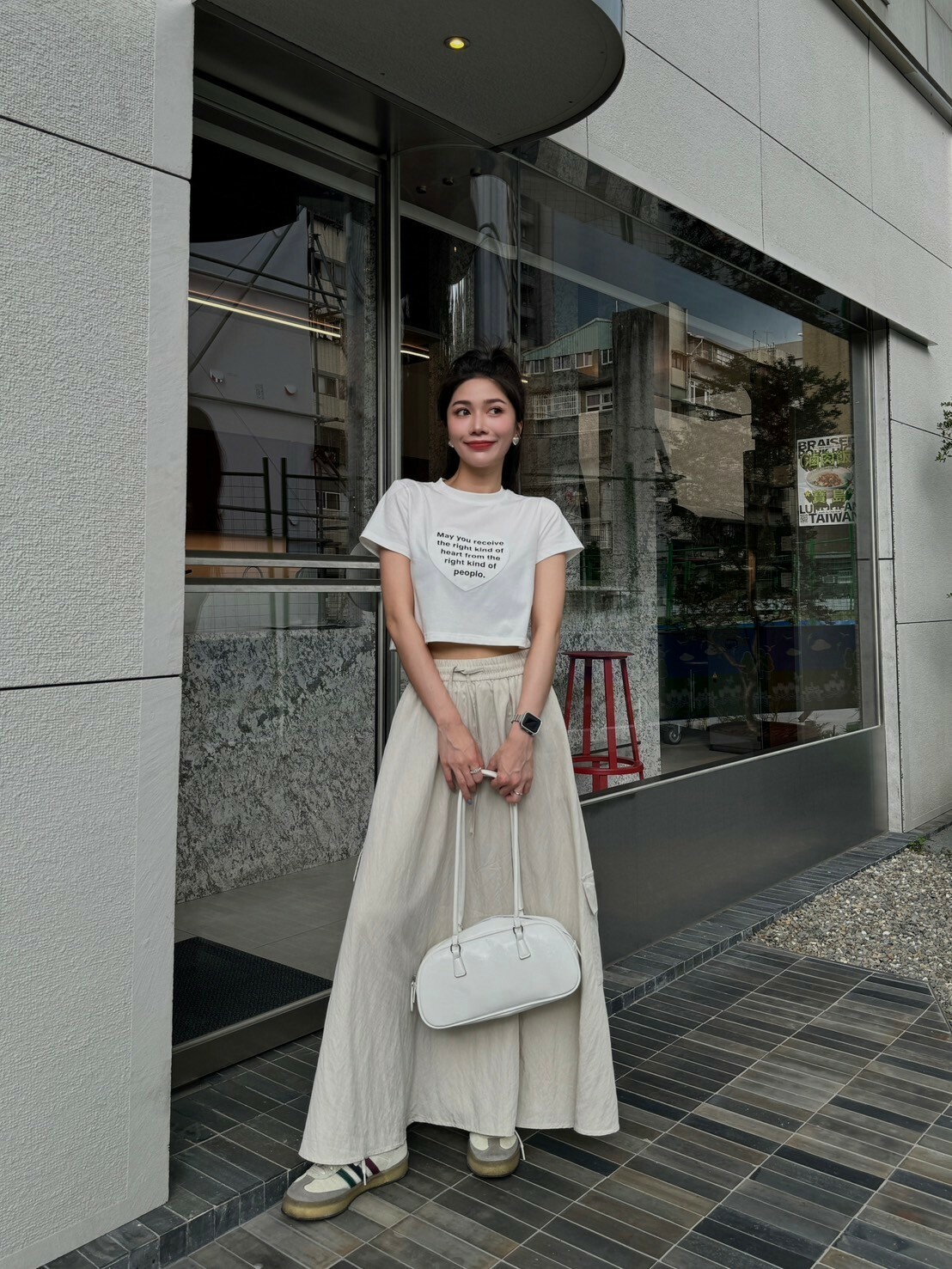 彈性愛心字母短TEE