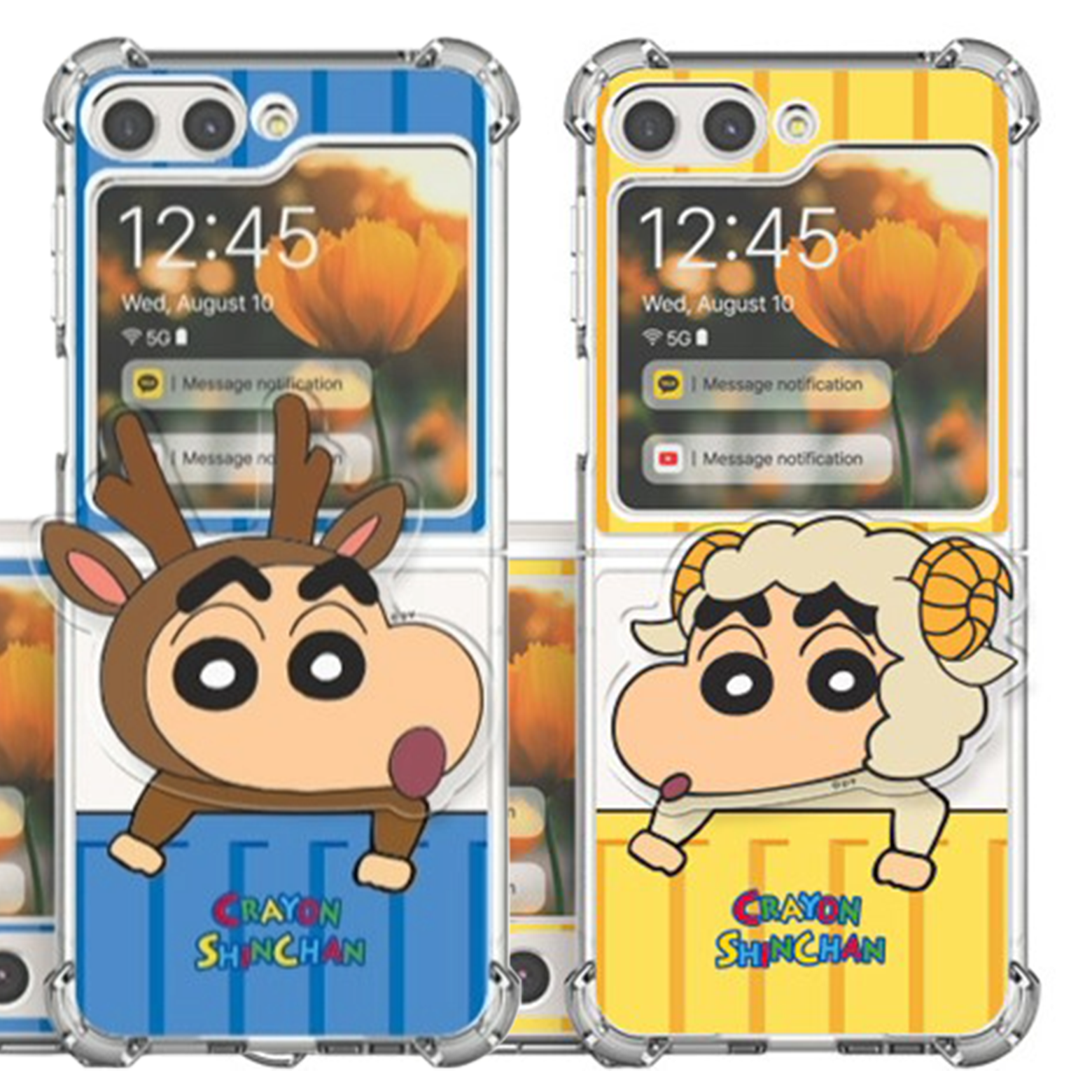 蠟筆小新 - Clear Hard Case - 防撞透明手機支架保護硬殼 Samsung Flip 6 / 5 TY