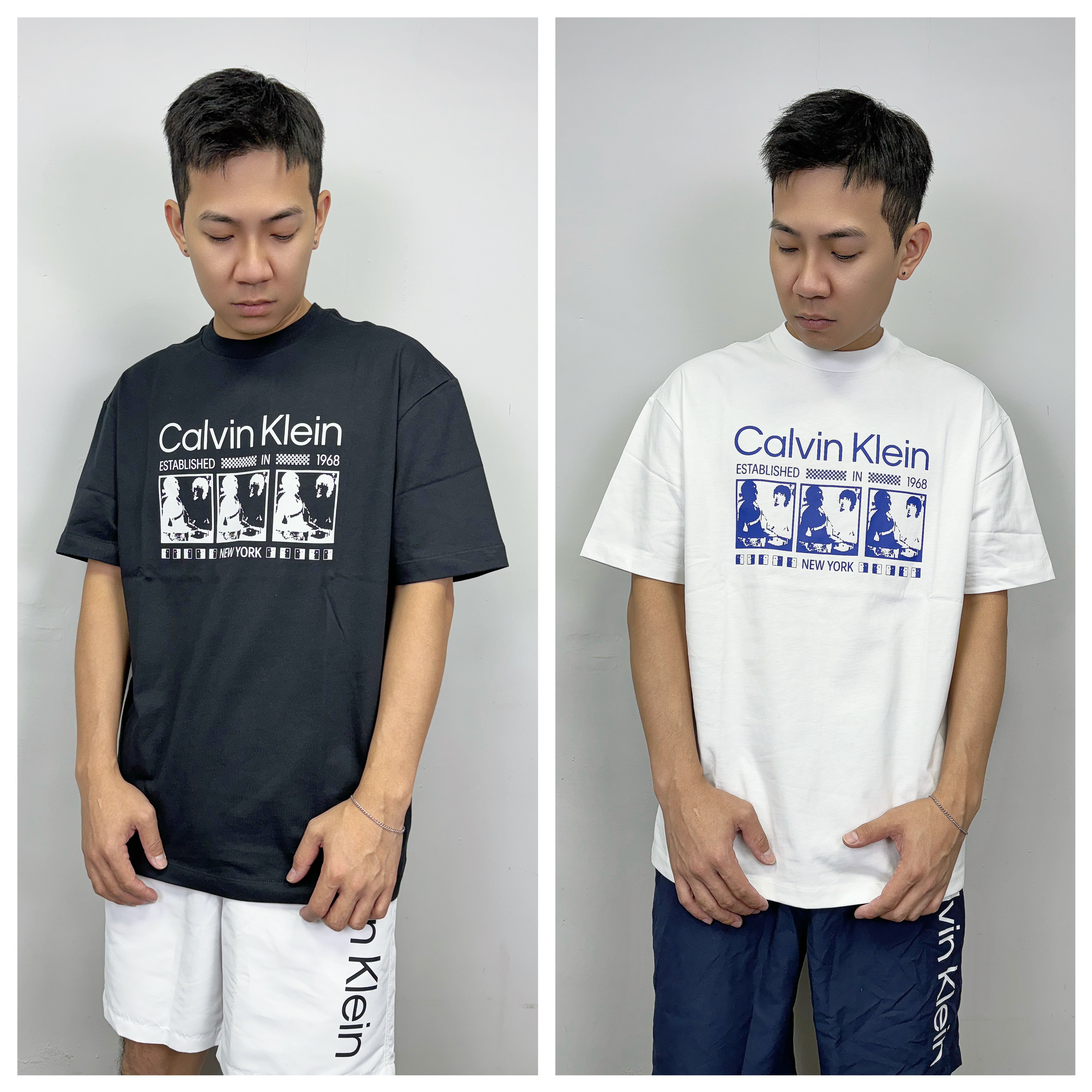 Calvin Klein CK 方格人像圖 厚磅 短袖上衣 短袖 短T